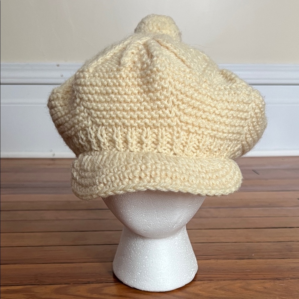 Vintage John Molloy Ireland Pure Virgin Wool Fisherman Newsboy Cap Beret Pom - Picture 2 of 6